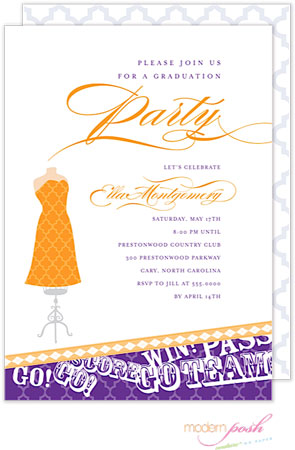 Modern Posh Invitations - Graduation (Purple & Gold) Modern Posh Invitations - Graduation (Purple & Gold)