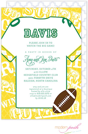 Modern Posh Invitations - Football (Gold & Dark Green) Modern Posh Invitations - Football (Gold & Dark Green)