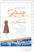 Modern Posh Invitations - Graduation (Dark Blue & Dark Orange)