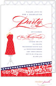 Modern Posh Invitations - Graduation (Red & Dark Blue)