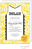 Modern Posh Invitations - Basketball (Gold & Black)