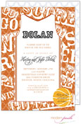 Modern Posh Invitations - Basketball (Dark Orange)