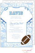 Modern Posh Invitations - Football (Light Blue)