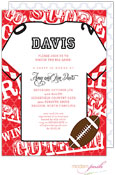 Modern Posh Invitations - Football (Red & Black)