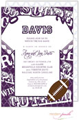 Modern Posh Invitations - Football (Purple)