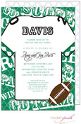 Modern Posh Invitations - Football (Dark Green & Black)