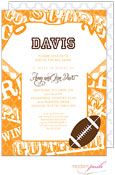 Modern Posh Invitations - Football (Orange)