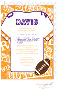 Modern Posh Invitations - Football (Orange & Purple)