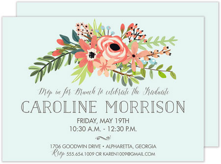 Graduation Invitations by PicMe Prints - Coral Bouquet Mint (Grad Sale 2022) Graduation Invitations by PicMe Prints - Coral Bouquet Mint (Grad Sale 2022)