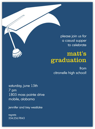 Graduation Invitations by PicMe Prints - Cap & Tassel Navy (Grad Sale 2022)