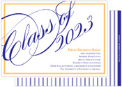 Graduation Invitations/Announcements by Prints Charming (Navy and Carrot Border)