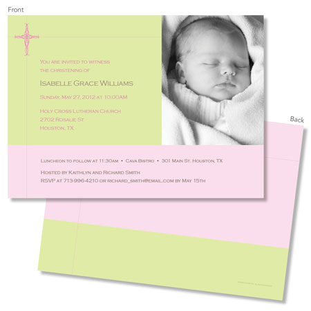 Spark & Spark Invitations (Corner Pink Cross - Photo)