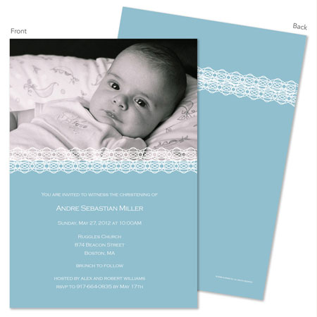 Spark & Spark Invitations (Lace On Blue - Photo)