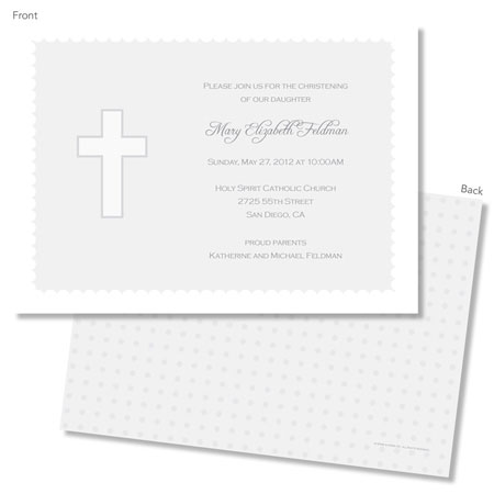 Spark & Spark Invitations (Silver Cross With Scallop) Spark & Spark Invitations (Silver Cross With Scallop)