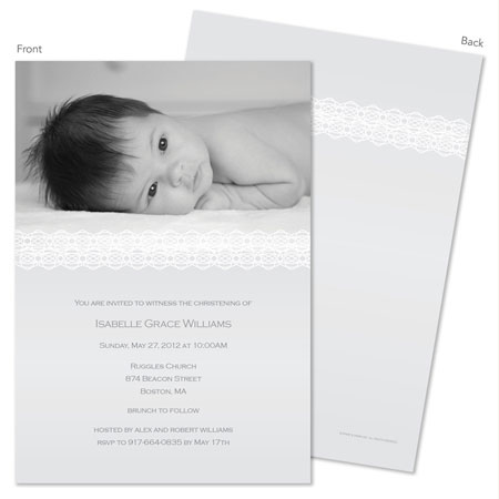 Spark & Spark Invitations (Lace On Silver - Photo)