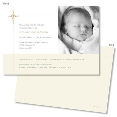 Spark & Spark Invitations (Whimsical Gold Cross - Photo)