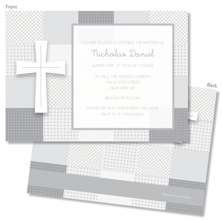 Spark & Spark Invitations (Quilted Silver Cross)