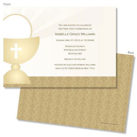 Spark & Spark Invitations (Damask Gold Communion)