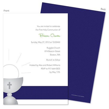 Spark & Spark Invitations (Modern Blue Communion)