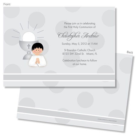 Spark & Spark Invitations (A Praying Boy - Black Hair)