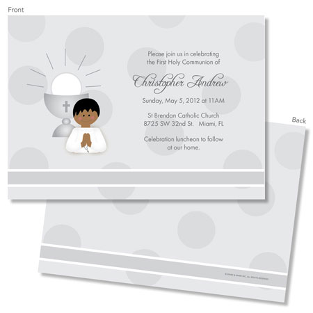 Spark & Spark Invitations (A Praying Boy - African American) Spark & Spark Invitations (A Praying Boy - African American)