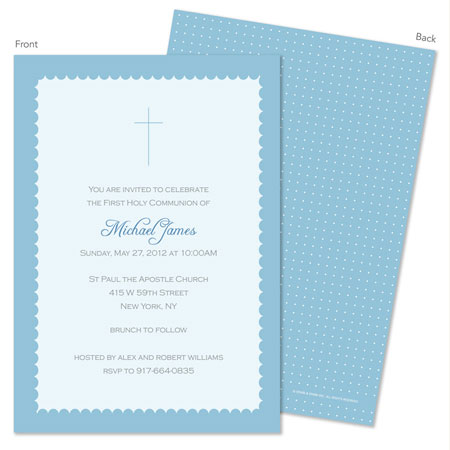 Spark & Spark Invitations (A Blue Scallop Border)