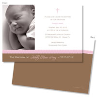 Spark & Spark Invitations (Delicate Stitch In Pink - Photo)