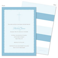 Spark & Spark Invitations (Simple Scallop In Blue)