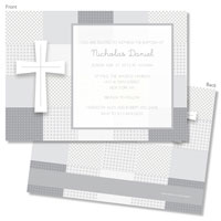 Spark & Spark Invitations (Quilted Silver Cross)