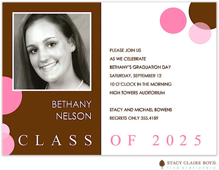 Stacy Claire Boyd Invitations - Chocolate Pink Confetti (Graduation Invitations) (Grad Sale 2022)