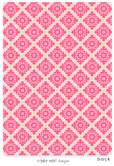 Take Note Designs Baby Shower Invitations - Pink and Green Floral Grid ...