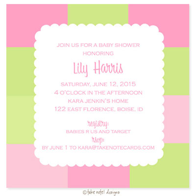 Take Note Designs Baby Shower Invitations - Strawberry Patch