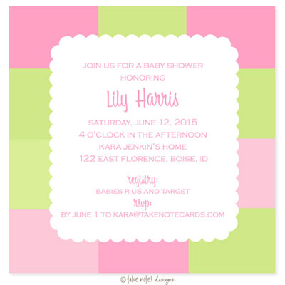 Take Note Designs Baby Shower Invitations - Strawberry Patch Take Note Designs Baby Shower Invitations - Strawberry Patch