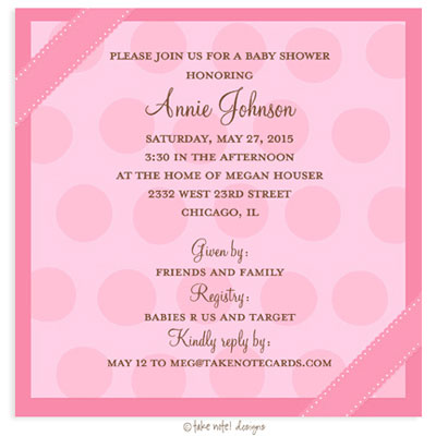 Take Note Designs Baby Shower Invitations - Pink Bubble Wrap