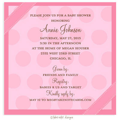 Take Note Designs Baby Shower Invitations - Pink Bubble Wrap Take Note Designs Baby Shower Invitations - Pink Bubble Wrap