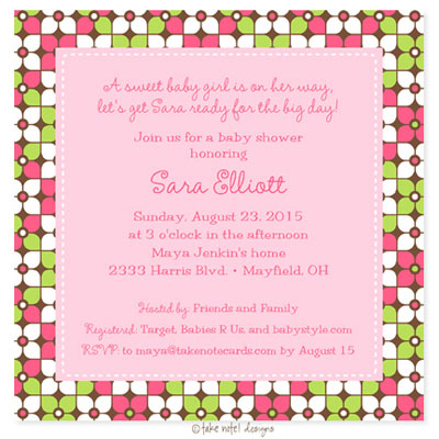 Take Note Designs Baby Shower Invitations - Modern Floral with Brown