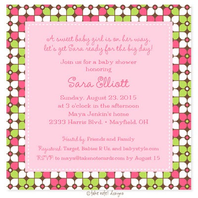 Take Note Designs Baby Shower Invitations - Modern Floral with Brown Take Note Designs Baby Shower Invitations - Modern Floral with Brown