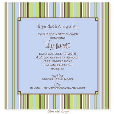 Take Note Designs Baby Shower Invitations - Favorite PJ's
