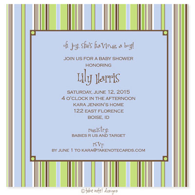 Take Note Designs Baby Shower Invitations - Favorite PJ's