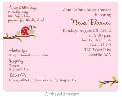 Take Note Designs Baby Shower Invitations - Little Lady Branch Take Note Designs Baby Shower Invitations - Little Lady Branch