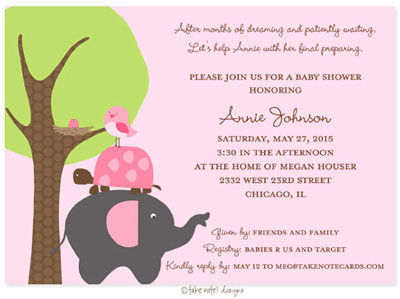 Take Note Designs Baby Shower Invitations - Patiently Waiting Girl
