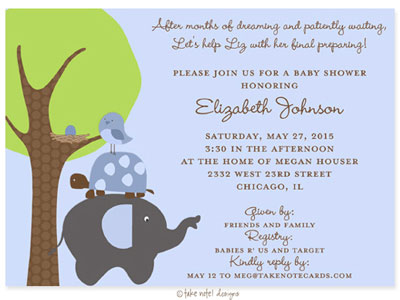 Take Note Designs Baby Shower Invitations - Patiently Waiting Boy