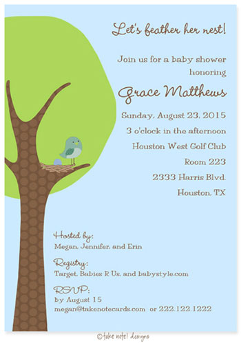 Take Note Designs Baby Shower Invitations - Waiting for a Baby Boy