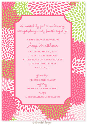 Take Note Designs Baby Shower Invitations - Sweet Mums