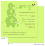 Take Note Designs Baby Shower Invitations - Elephants Clothesline Green