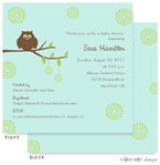 Take Note Designs Baby Shower Invitations - Green on Green Owl