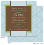 Take Note Designs Baby Shower Invitations - Blue Wallpaper with Green
