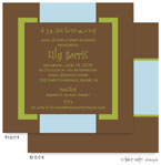 Take Note Designs Baby Shower Invitations - Brown with Blue Band
