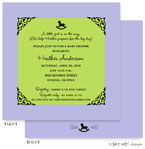 Take Note Designs Baby Shower Invitations - Lavender and Lime Rocking Horse