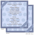 Take Note Designs Baby Shower Invitations - Blue Dots Ribbon Wrap